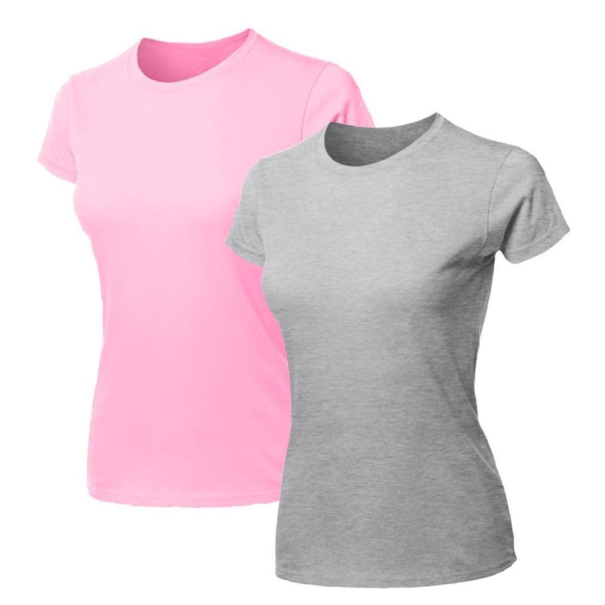 Kit 2 Blusa Feminina Camiseta Lisa Básica Algodão Camisa Baby Look Blusas Menor preço em Kit 2 Blusa Feminina Camiseta Lisa Básica Algodão Camisa Baby Look Blusas