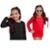 Kit 2 Blusa Infantil Térmica Uv50+ Menina Proteção Solar - Preto+Vermelho