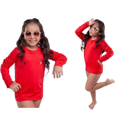 Kit 2 Blusa Infantil Térmica Uv50+ Menina Proteção Solar