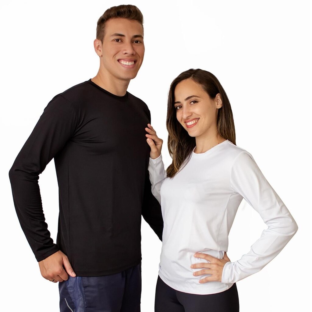 Kit 2 Blusa Proteção Solar Camisa UV Manga Longa Térmica Praia Piscina Esportiva Pesca Motorista
