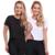 Kit 2 Blusas Cropped Femininas Dry Academia Manga Curta Proteção UV Treino Fitness Corrida Básica - Preto+Branco