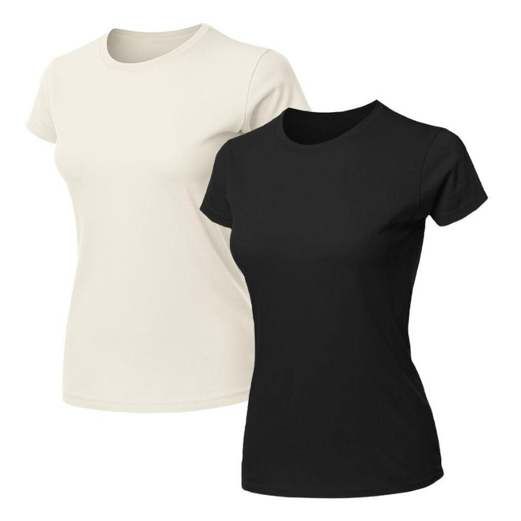 Kit 2 Blusas Feminina Camiseta Lisa Básica Algodão Baby Look
