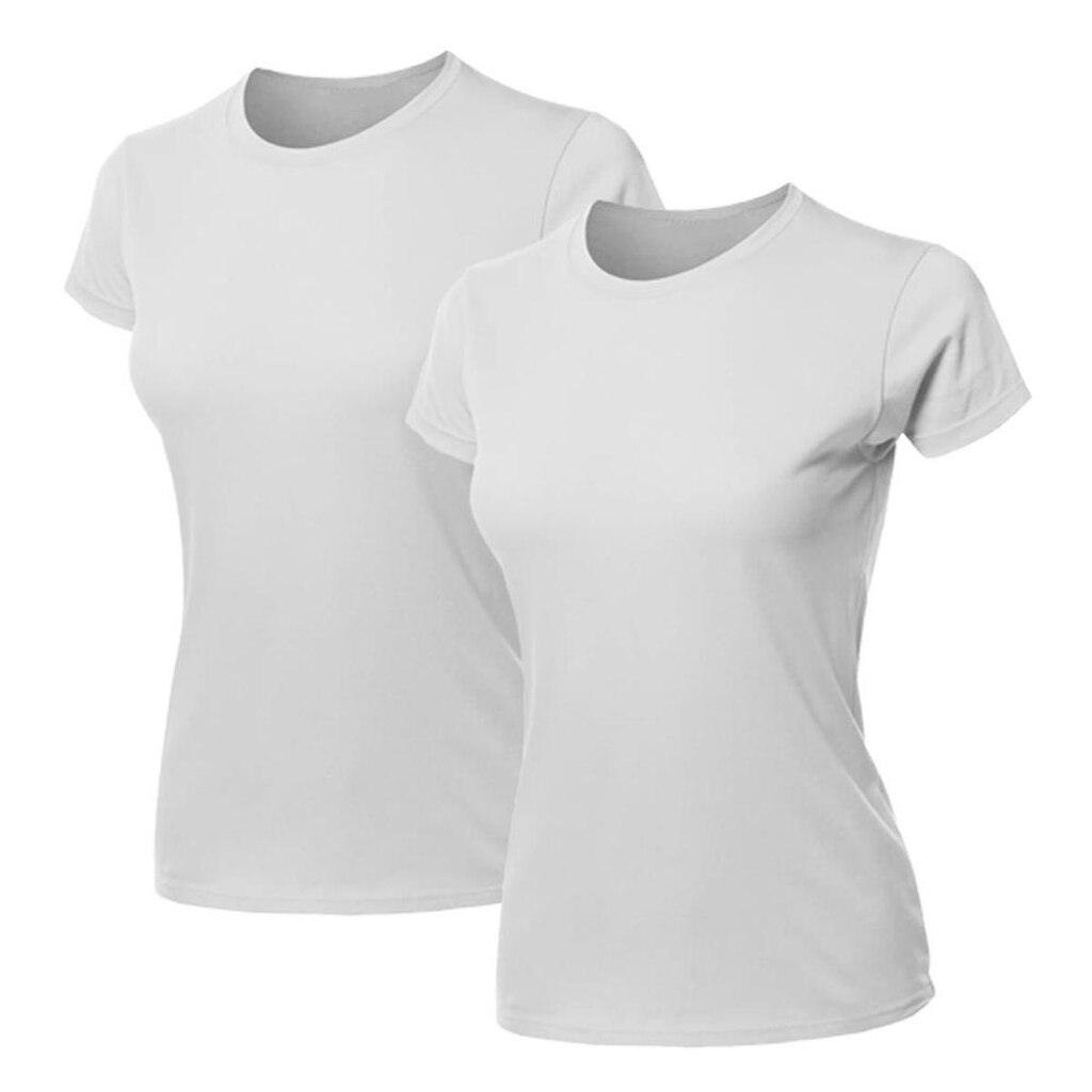 Kit 2 Blusas Feminina Camiseta Lisa Básica Algodão Baby Look