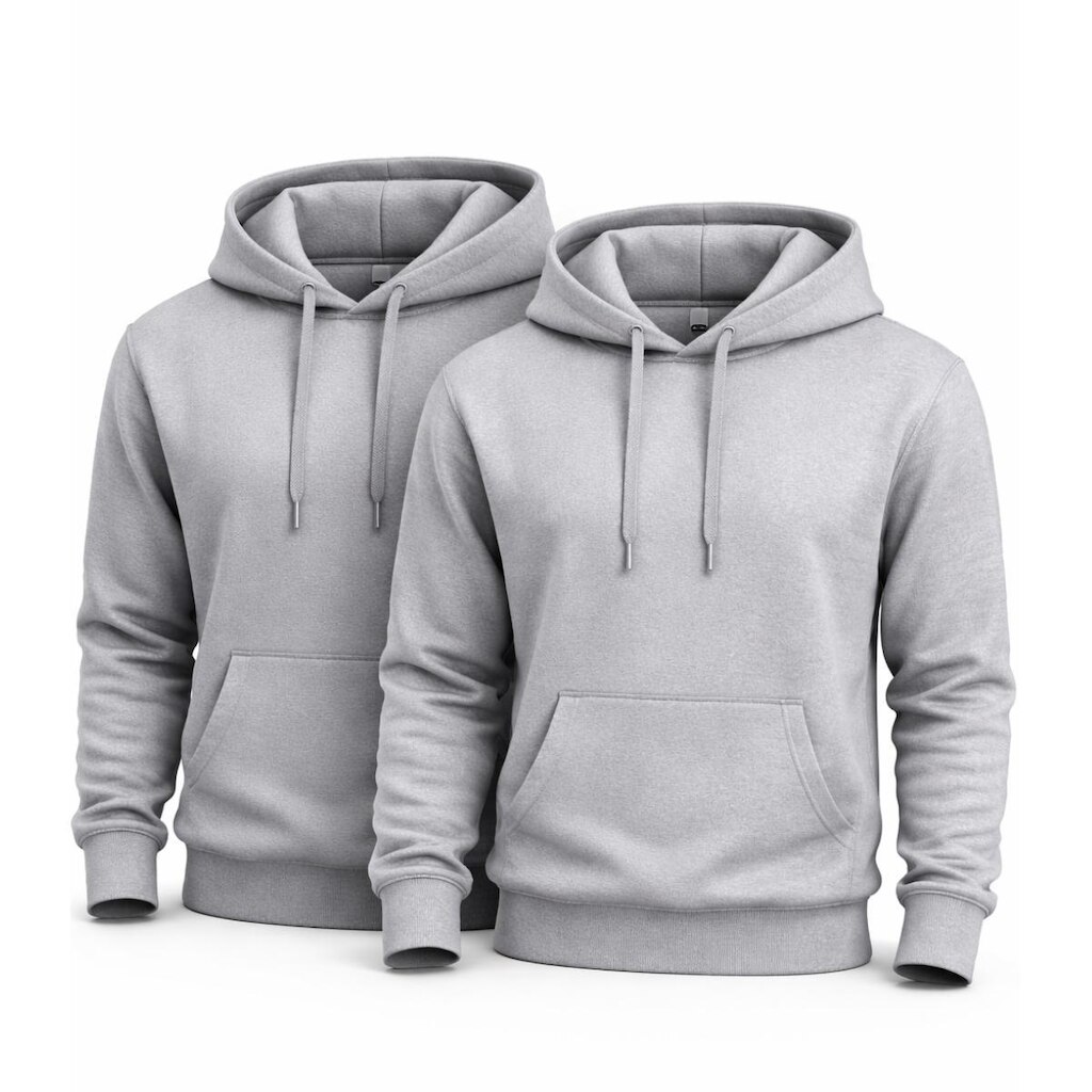 Kit 2 Blusas Moletom Canguru com Capuz Liso Adulto Masculino