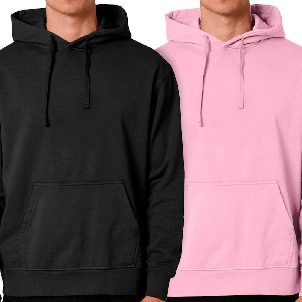 Kit 2 Blusas Moletom Masculino Canguru Com Capuz  Liso Sem Estampa Liso