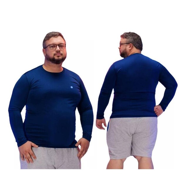 Kit 2 Blusas Térmica Masculina Plus Size Uv50+ Segunda Pele Proteção Solar