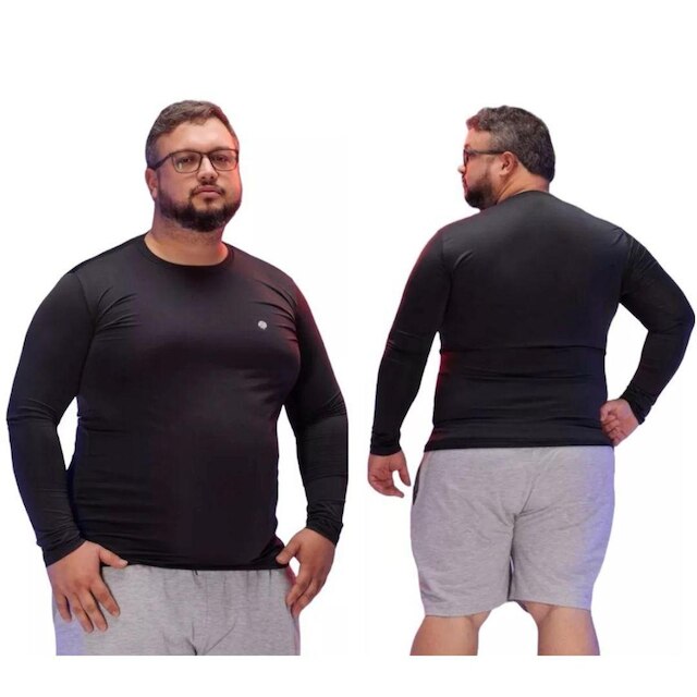 Kit 2 Blusas Térmica Masculina Plus Size Uv50+ Segunda Pele Proteção Solar
