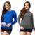 Kit 2 Blusas Termicas Feminina Uv50+ Segunda Pele Proteção Solar - Azul+Cinza