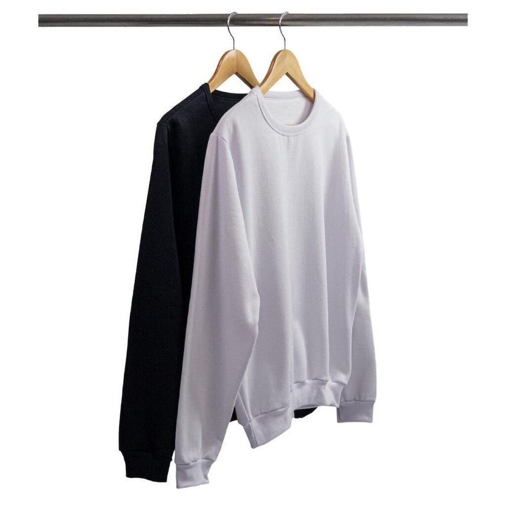Kit 2 Blusões Moletom Feminino Flanelado Careca Sem Capuz