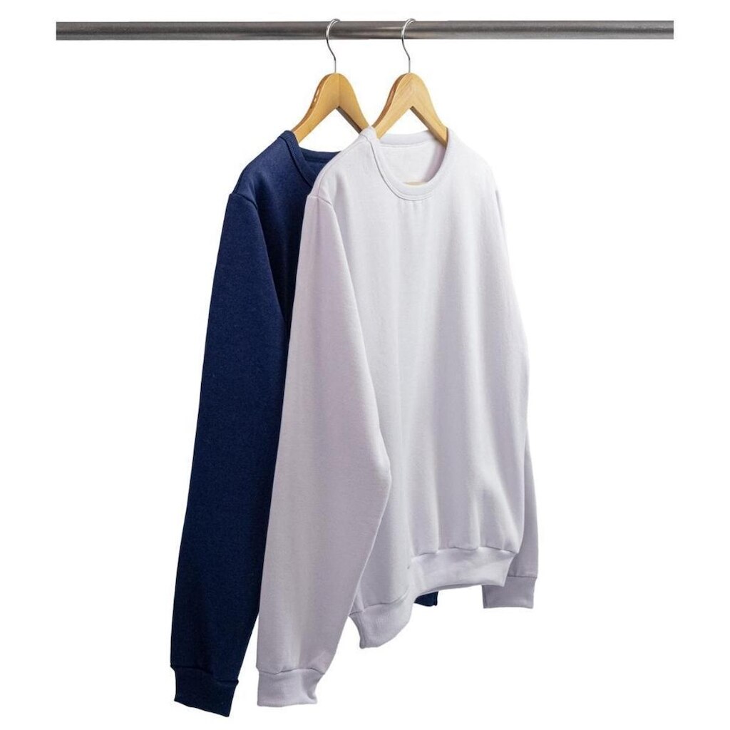 Kit 2 Blusões Moletom Feminino Flanelado Careca Sem Capuz