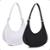 Kit 2 Bolsas Meia Lua Baguete De Ombro Mão Estilosa Elegante Luxo Sofisticada Discreta Festa Balada - Preto+Branco