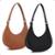 Kit 2 Bolsas Meia Lua Baguete De Ombro Mão Estilosa Elegante Luxo Sofisticada Discreta Festa Balada - Preto+Marrom
