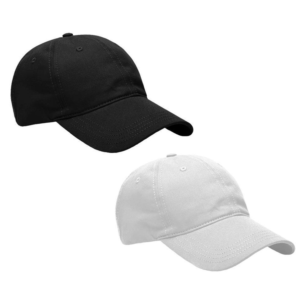 Kit 2 Bonés Aba Curva Curvada Resina Premium Liso Masculino Dad Hat Strapback Ajustável Fitão - Preto+Branco Menor preço em Kit 2 Bonés Aba Curva Curvada Resina Premium Liso Masculino Dad Hat Strapback Ajustável Fitão - Preto+Branco