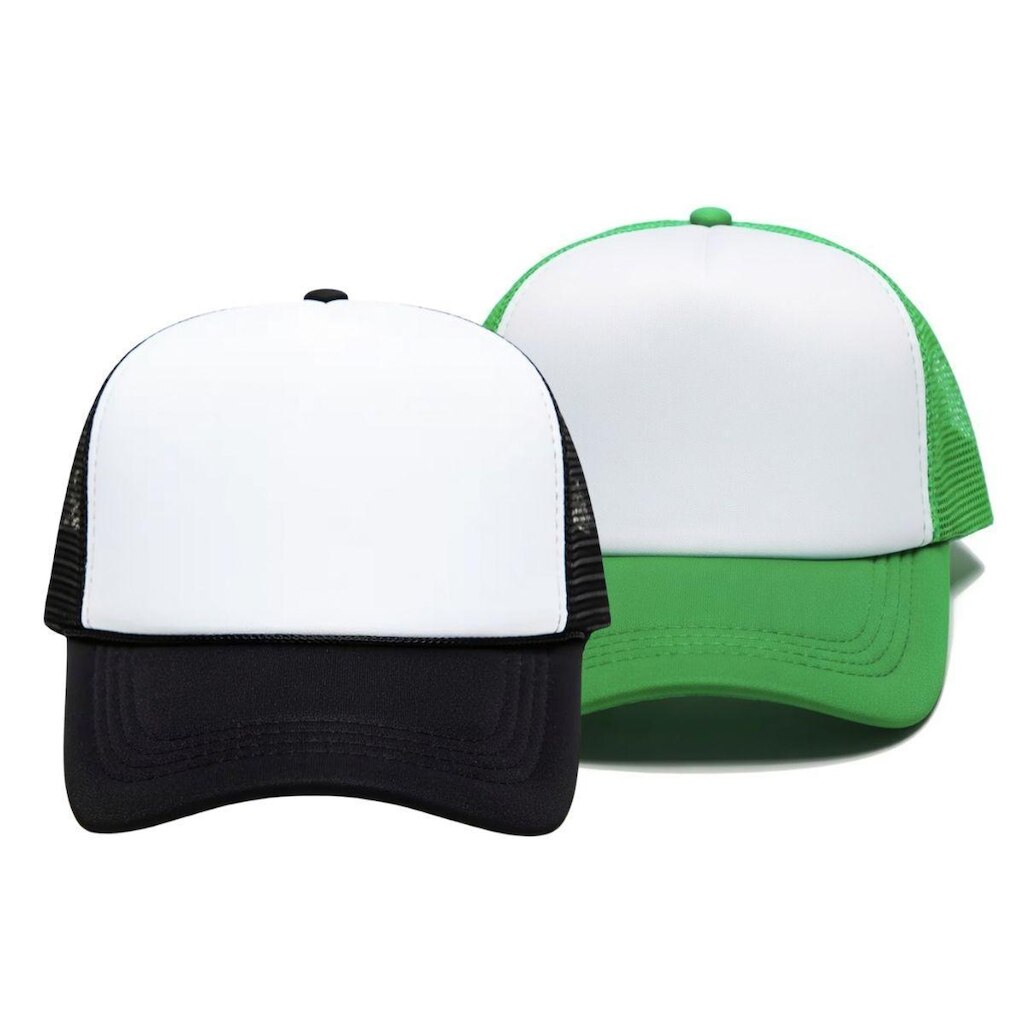 Kit 2 Bonés Trucker Aba Curva Tela Ajustável Snapback