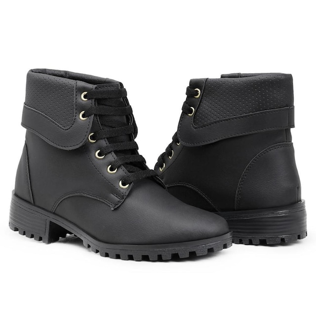 Kit 2 Botas Mid Coturno Cano Médio Feminino