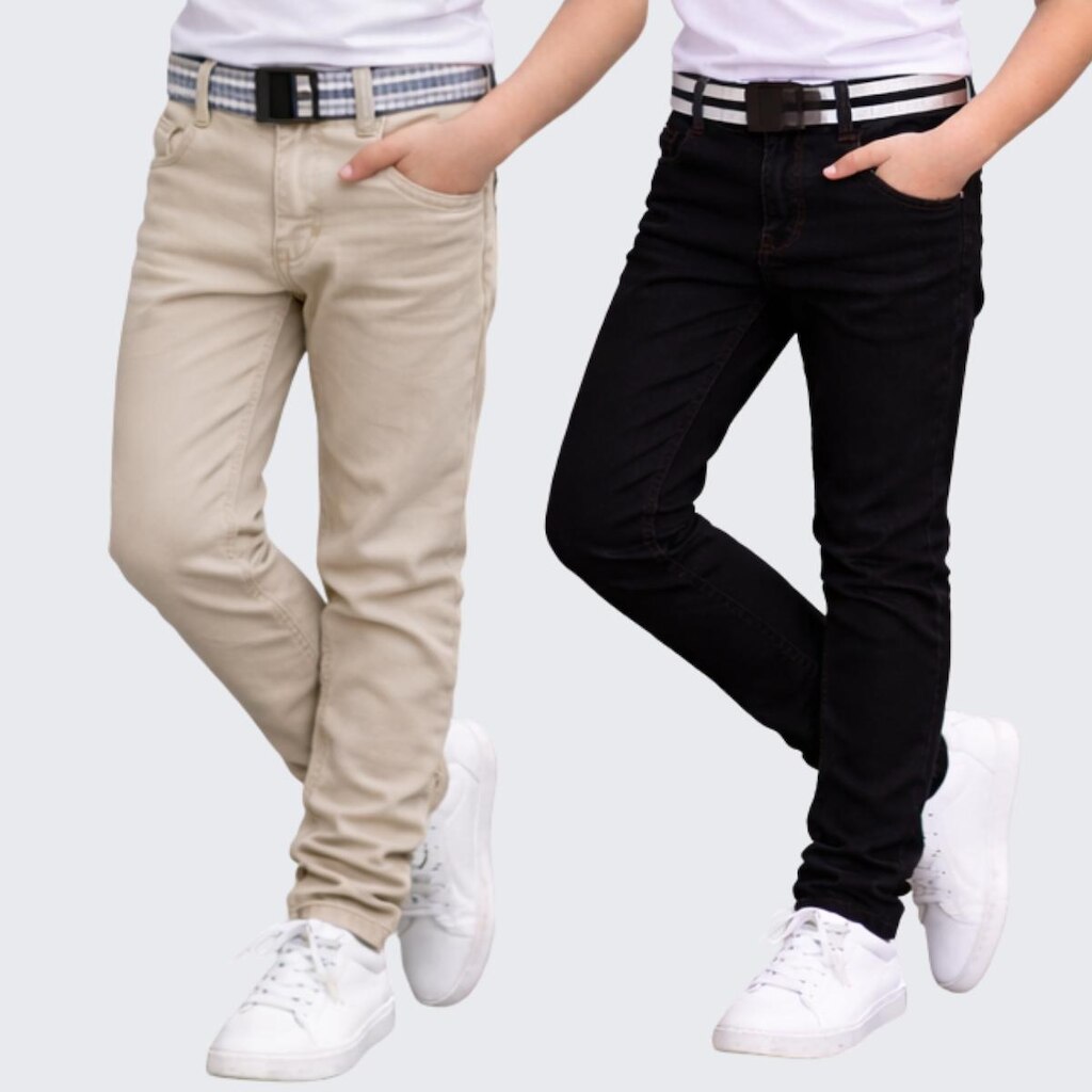 Kit 2 Calça Jeans Infantil Menino Com Cinto