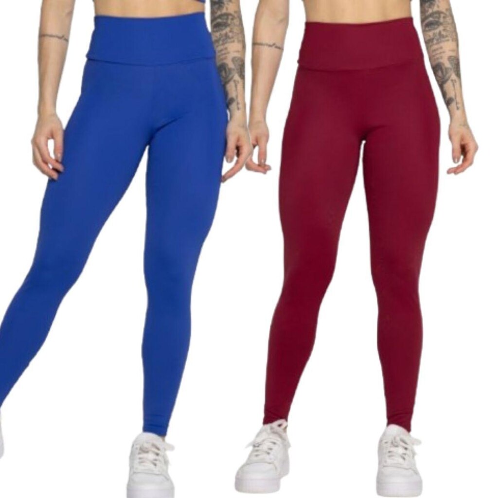 KIT 2 Calça Legging Smart Serra e Mar Cós Alto Roupa Para Treino Academia Moda Fitness Musculação