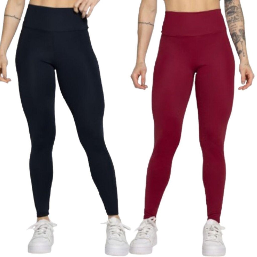 KIT 2 Calça Legging Smart Serra e Mar Cós Alto Roupa Para Treino Academia Moda Fitness