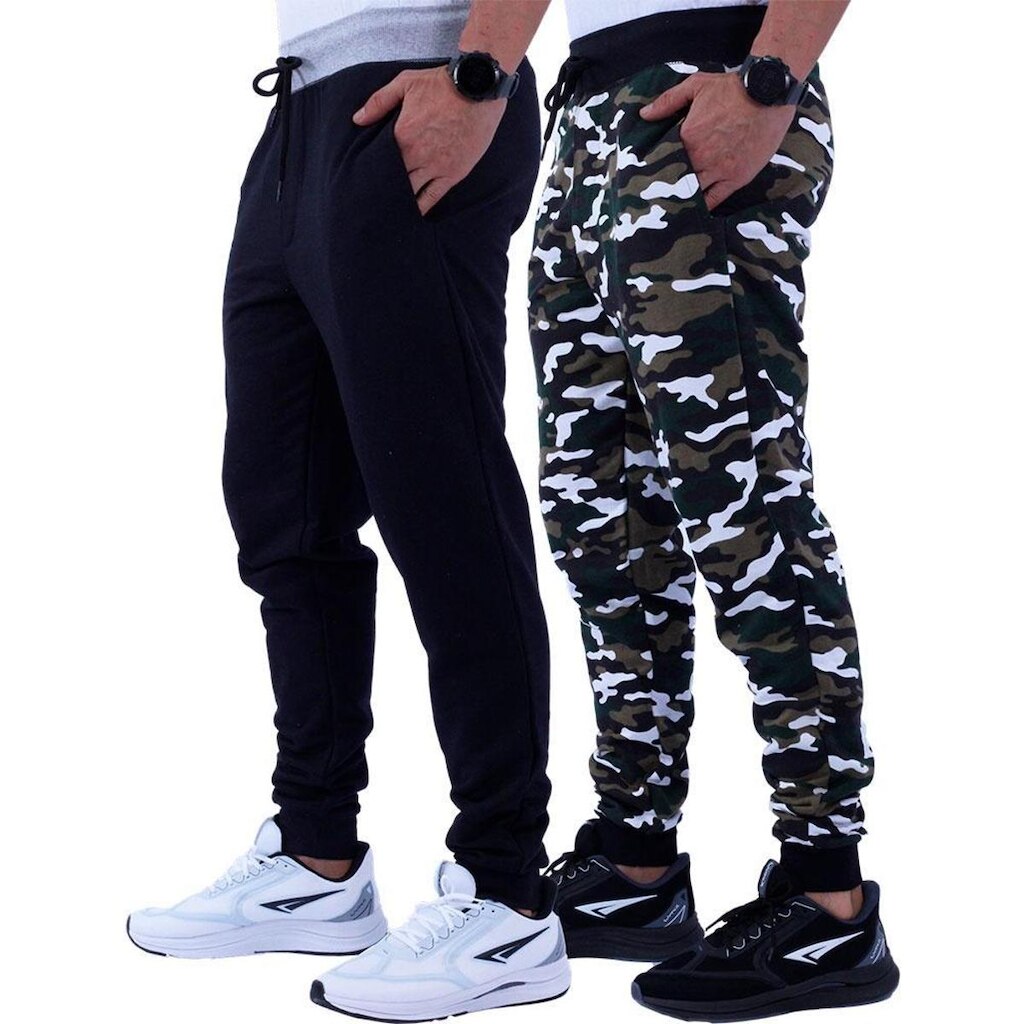Kit 2 Calça MXD Conceito Moletom Slim Fitness Masculina