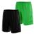 Kit 2 Calção Short Masculino Futebol Futsal Basquete Vôlei Bermuda Dry Treino Academia Corrida Liso - Preto+verde