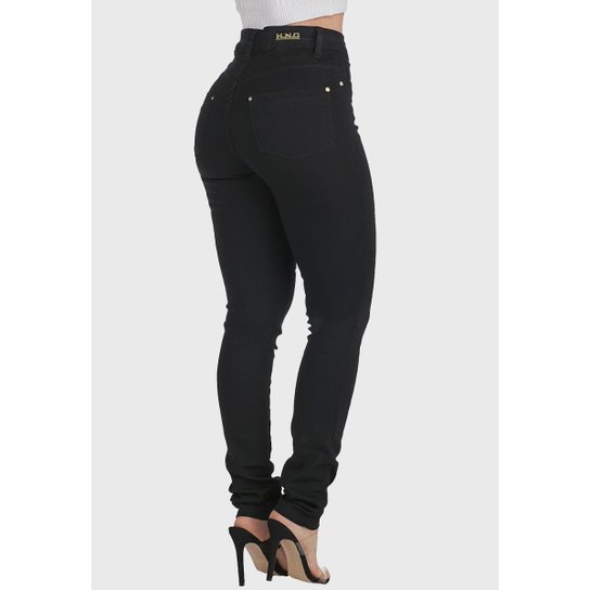 Kit 2 Calças Feminina HNO Jeans Skinny Classic Preta e Azul Marinho