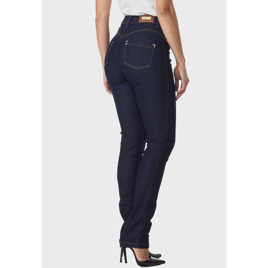 Kit 2 Calças Feminina HNO Jeans Skinny Classic Preta e Azul Marinho