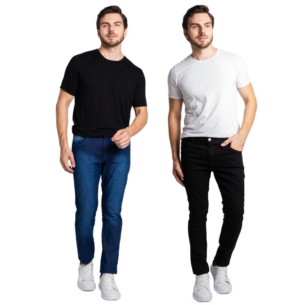 Kit 2 Calças Jeans Elastano Masculina Slim - Boen Jeans