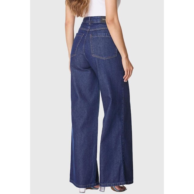 Kit 2 Calças Jeans HNO Jeans Wide Leg Lisa Azul e Azul Claro