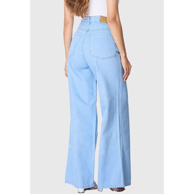 Kit 2 Calças Jeans HNO Jeans Wide Leg Lisa Azul e Azul Claro
