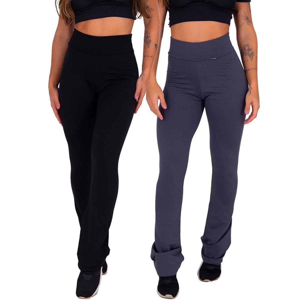 Kit 2 Calças Legging Feminina Flare Bailarina Felpada Menor preço em Kit 2 Calças Legging Feminina Flare Bailarina Felpada