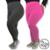 Kit 2 Calças Legging Plus Size Heide Ribeiro Leg Basic Suplex - Cinza+Rosa
