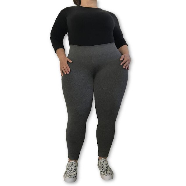 Kit 2 Calças Legging Plus Size Heide Ribeiro Leg Basic Suplex