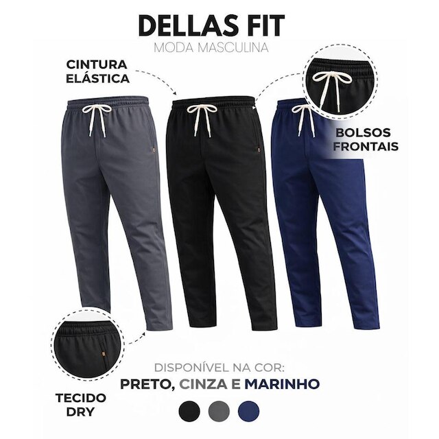 Kit 2 Calças Masculinas Dry Esportiva Treino Academia Com Bolsos Corrida Caminhada Casual Esporte