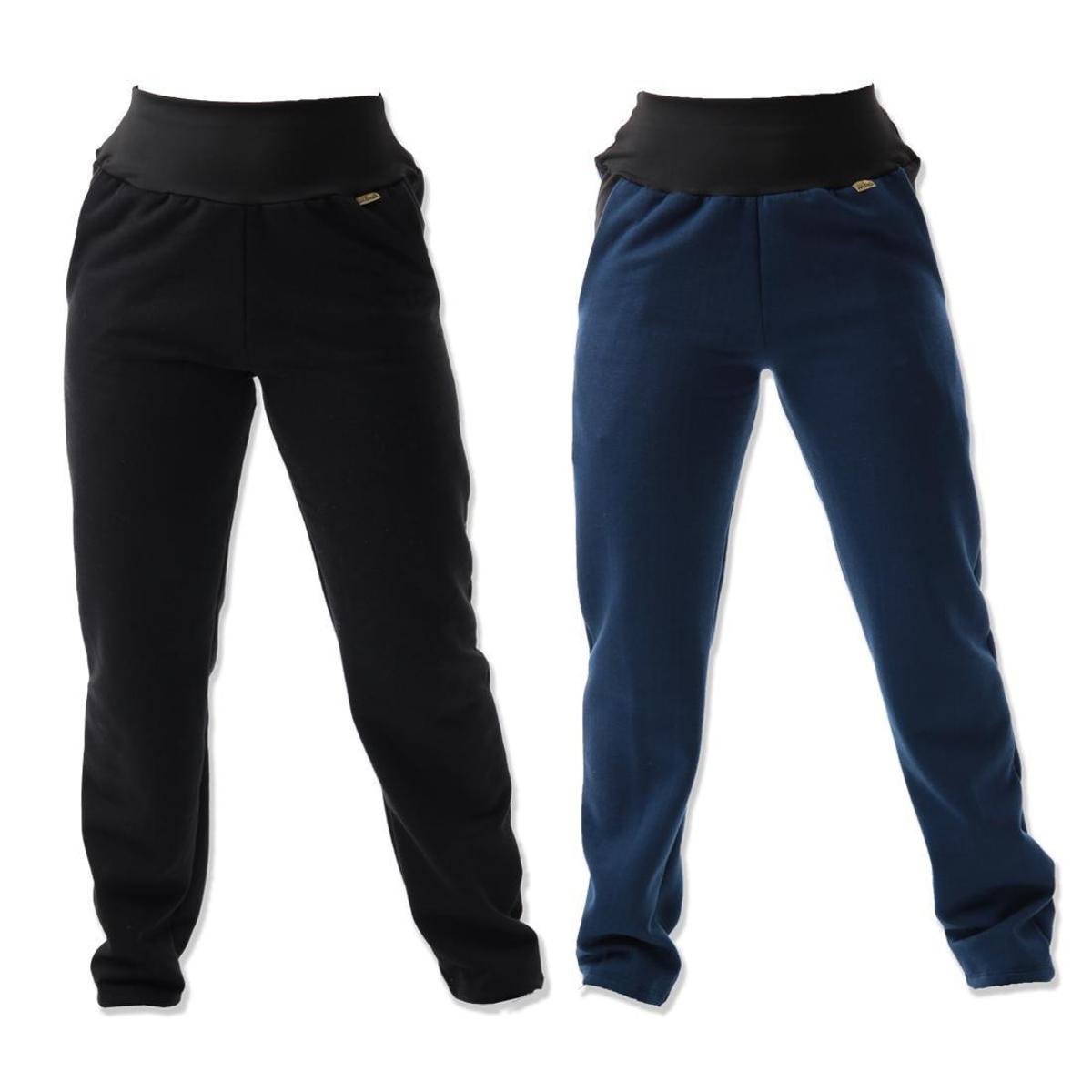 Kit 2 Calças Moletom Feminina Algodão com Bolsos Menor preço em Kit 2 Calças Moletom Feminina Algodão com Bolsos