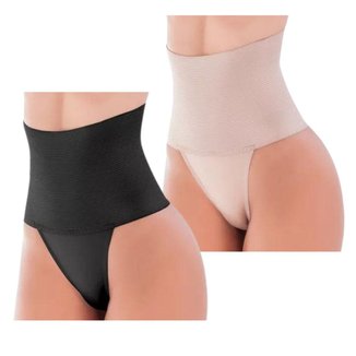 KIT 2 Calcinha Redutora Bella Fiore Alta Compressão Redutora Pós Parto 25 cm Moda Intima