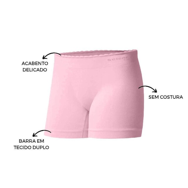Kit 2 Calcinhas Boxer Sem Costura Infantil Selene Feminina