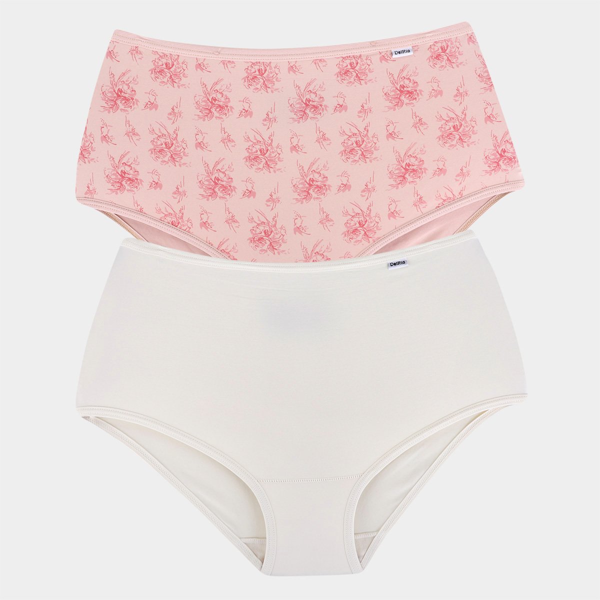 Kit 2 Calcinhas Cintura Alta DelRio Microfibra - Bege Menor preço em Kit 2 Calcinhas Cintura Alta DelRio Microfibra - Bege