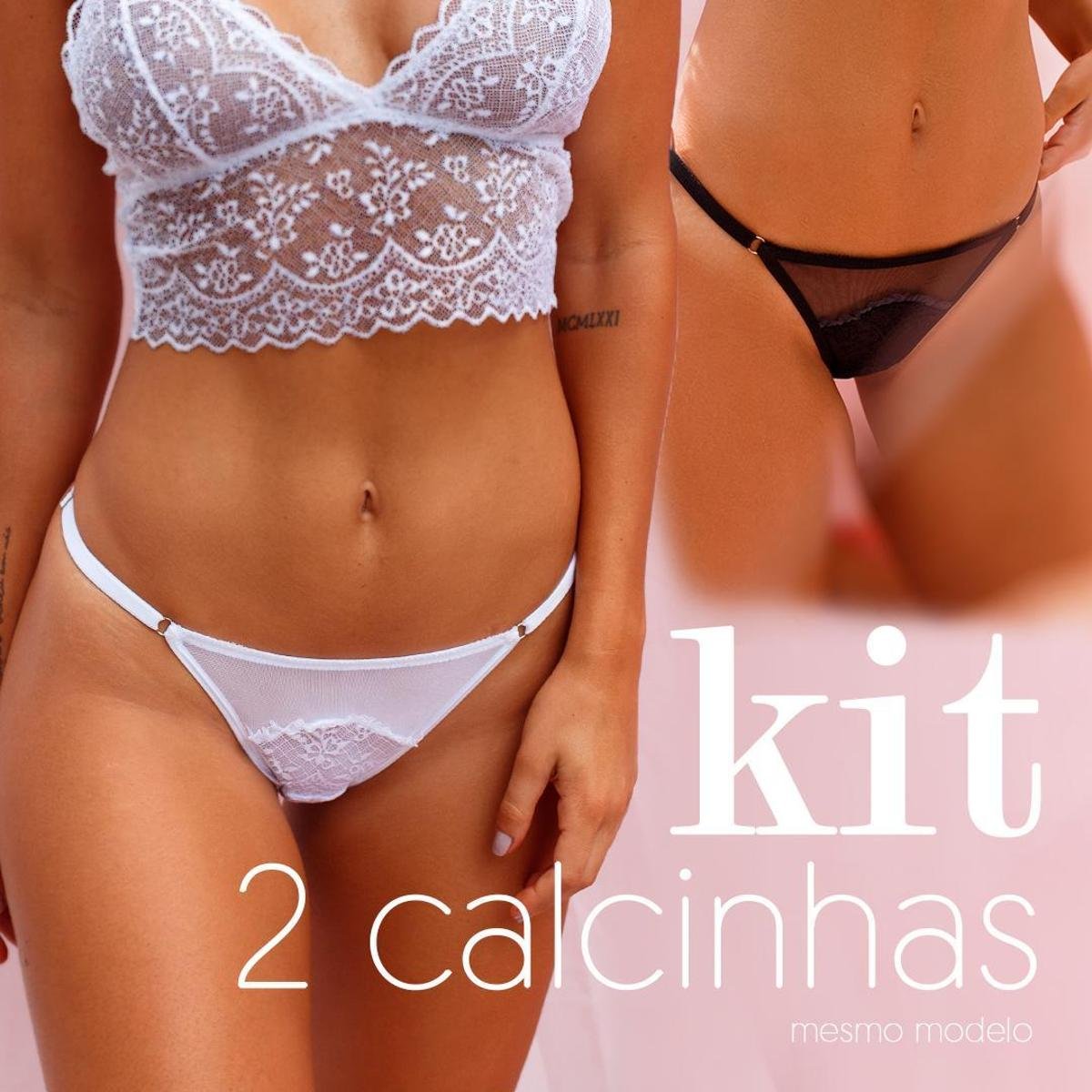 Kit 2 Calcinhas Preto e Branca Biquini Renda Blast Lingerie Confortável e Sexy Estilo Sedutor Menor preço em Kit 2 Calcinhas Preto e Branca Biquini Renda Blast Lingerie Confortável e Sexy Estilo Sedutor