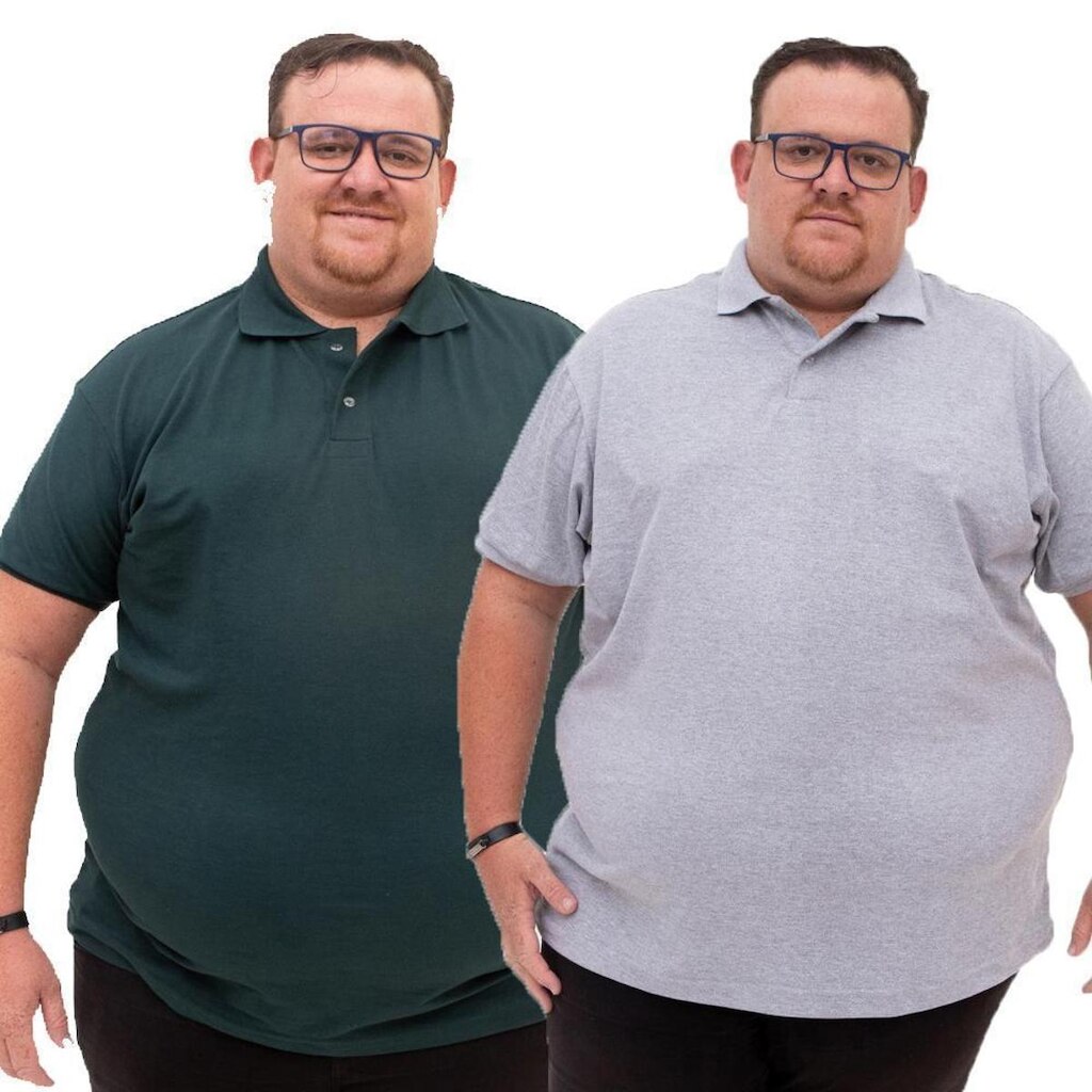 Kit 2 Camisa Gola Polo Com Botao Plus Size Manga Curta Piquet Masculina Caimento Perfeito Lisa