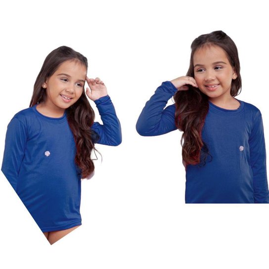 Kit 2 Camisa Infantil Térmica Uv50+ Proteção Solar Menina