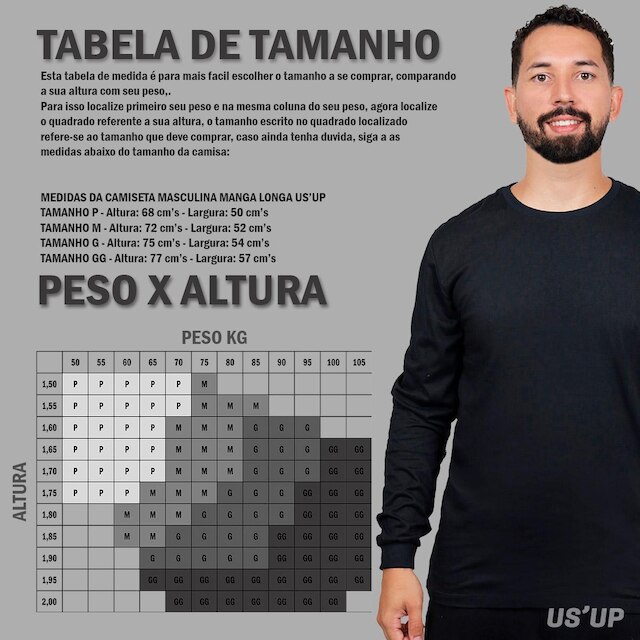Kit 2 Camisa Manga Comprida Frio Inverno Confortavel Algodão