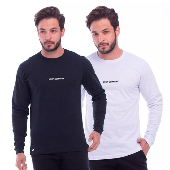 Kit 2 Camisa Manga Longa Masculina Esportiva Frio Inverno