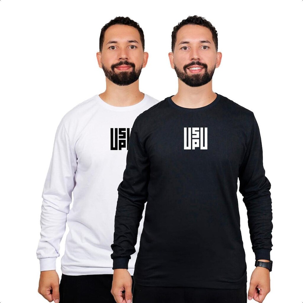 Kit 2 Camisa Manga Longa Masculina Frio Dia Dia Confortavel