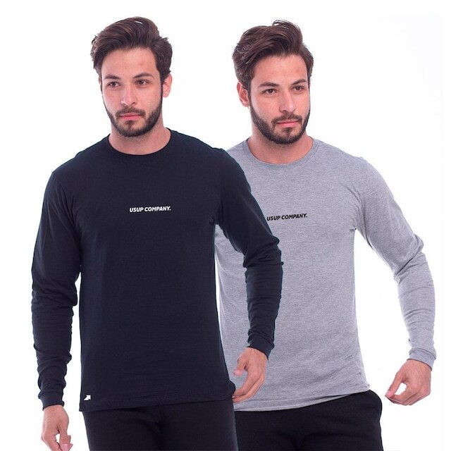Kit 2 Camisa Manga Longa Masculina Frio Inverno Macia Leve