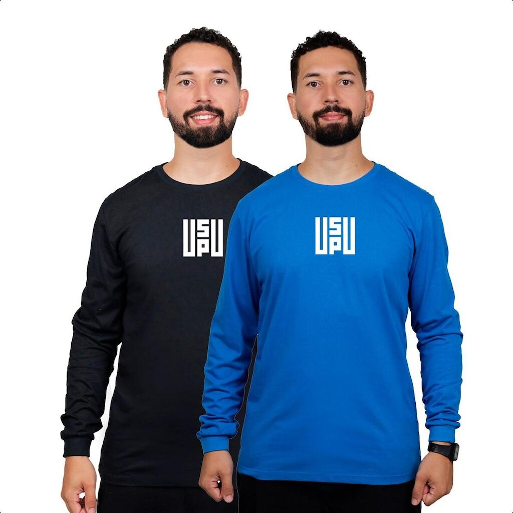 Kit 2 Camisa Manga Longa Masculina Frio Qualidade Premium