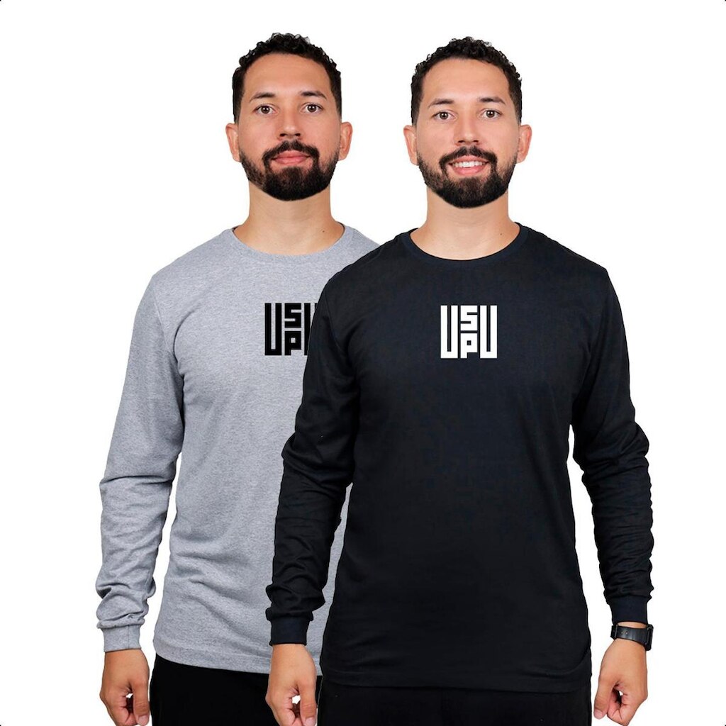 Kit 2 Camisa Manga Longa Masculina Frio Qualidade Premium