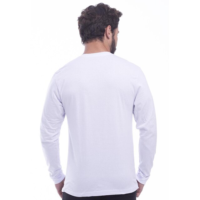 Kit 2 Camisa Manga Longa Masculina Lisa Preta e Azul