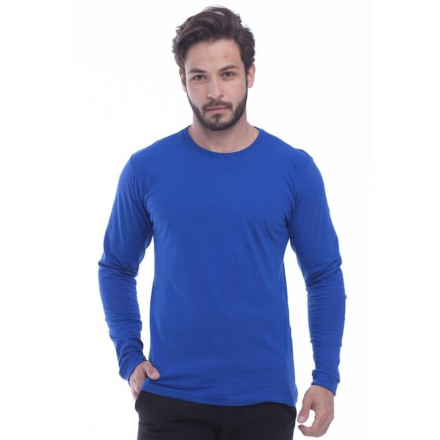 Kit 2 Camisa Manga Longa Masculina Lisa Preta e Azul
