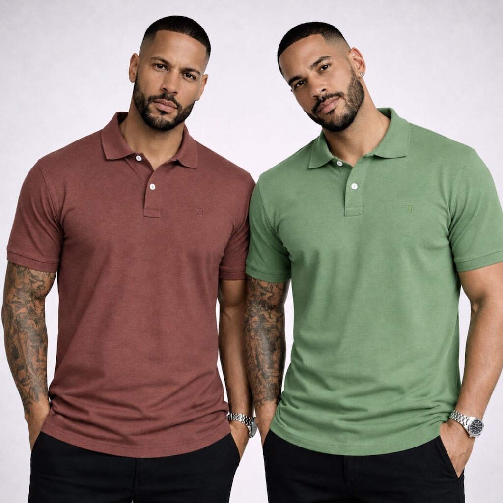 Kit 2 Camisa Polo Masculina Piquet Premium