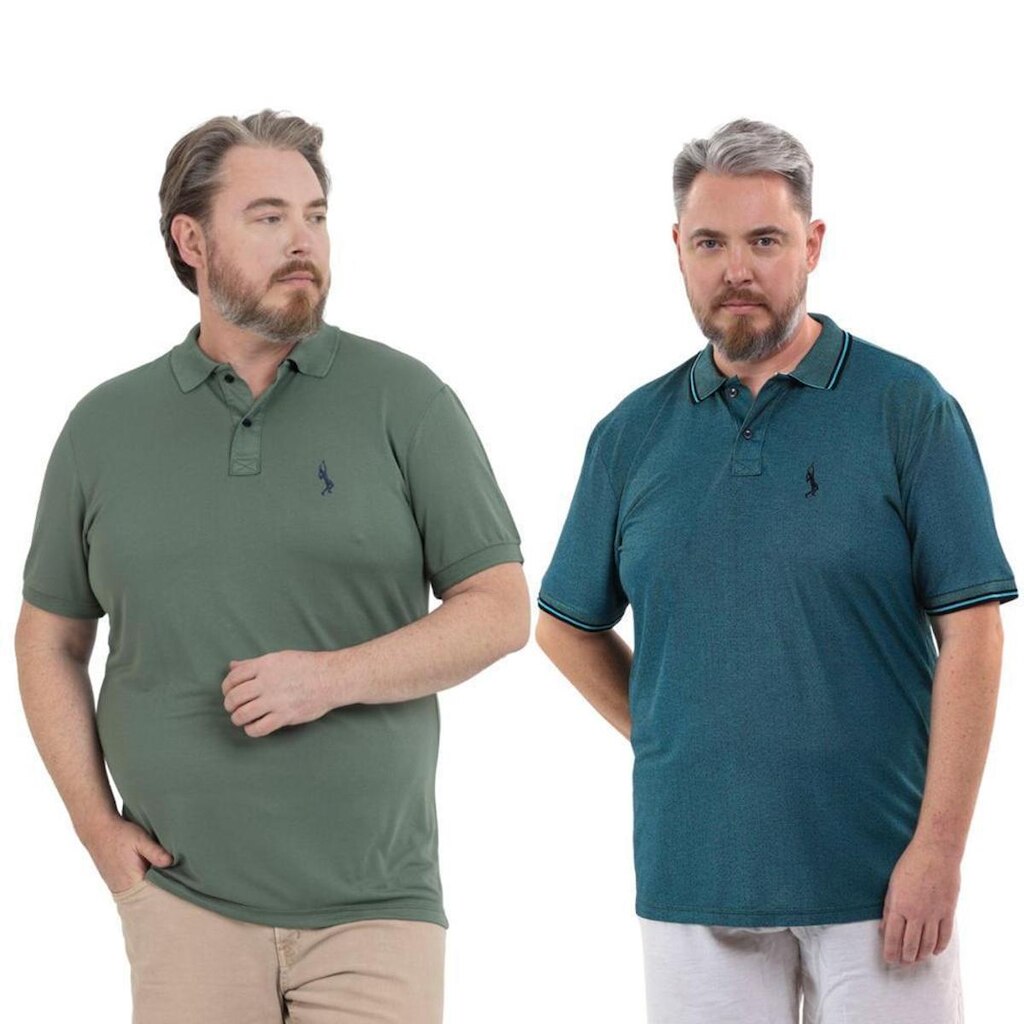 Kit 2 Camisa Polo Masculina Plus Size Piquet Viscose Dry